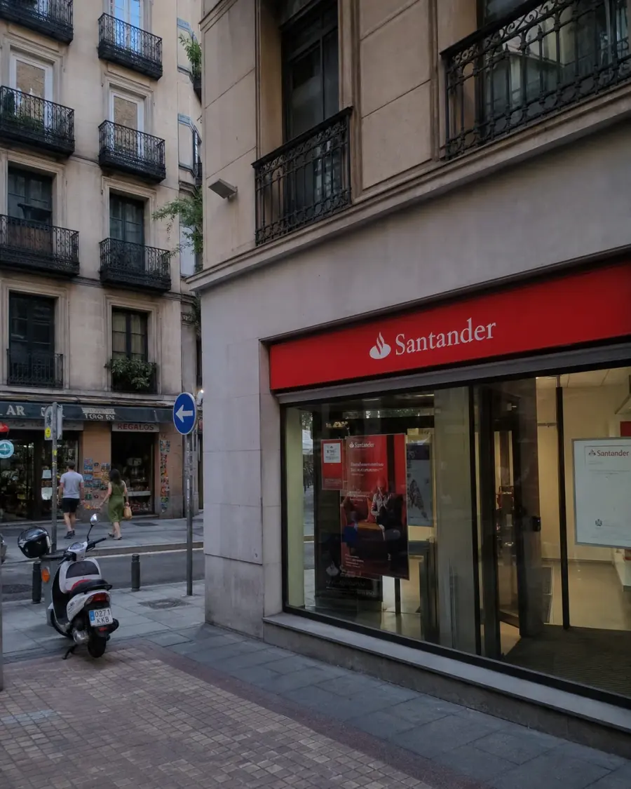 A Santander branch on a street in Madrid