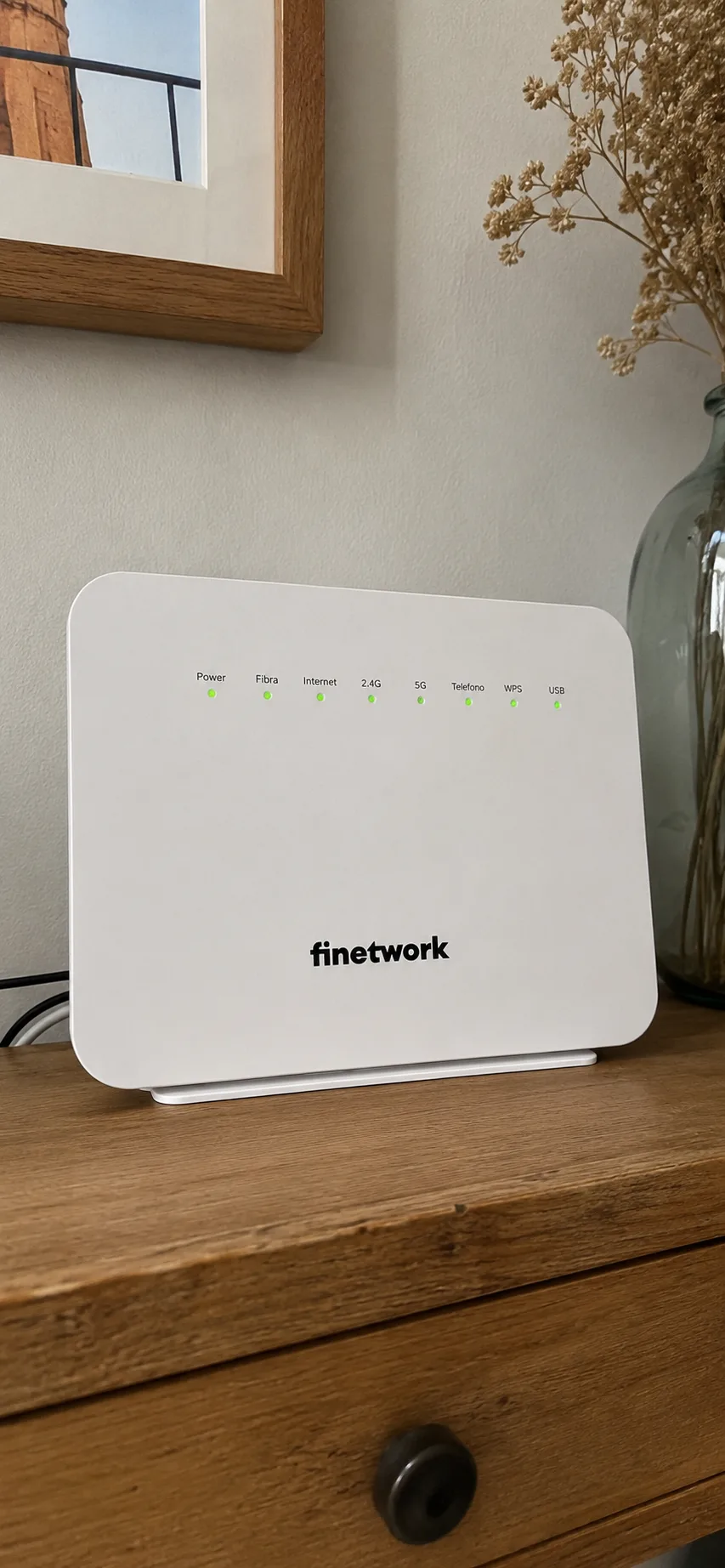 A Finetwork router set up in a Spanish home