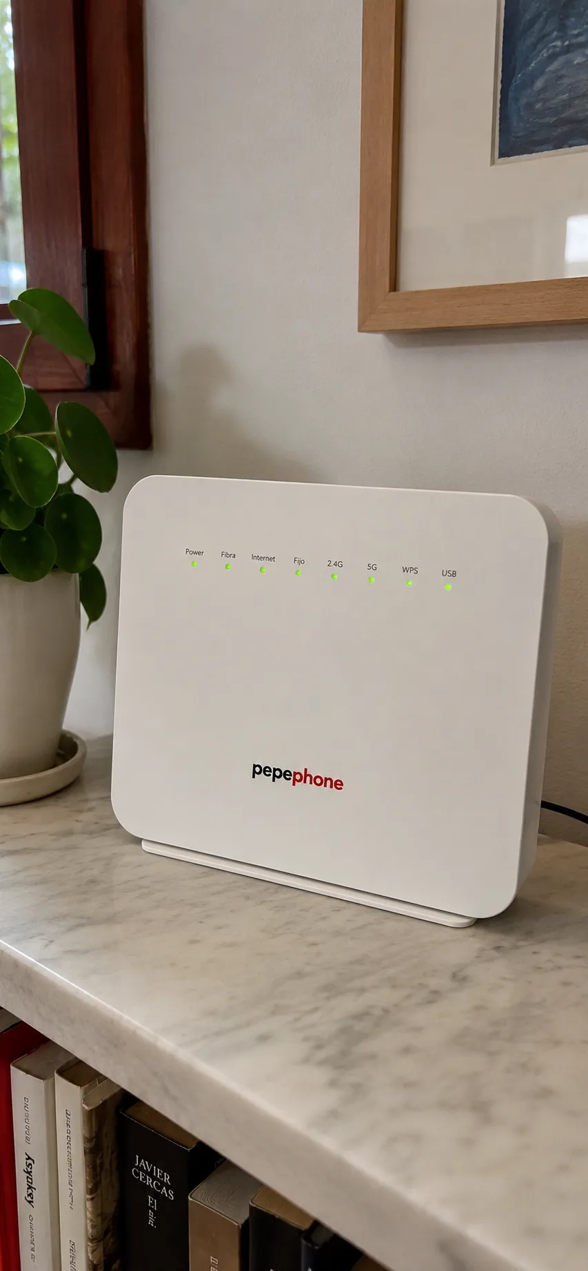 A Pepephone router set up in a Spanish home